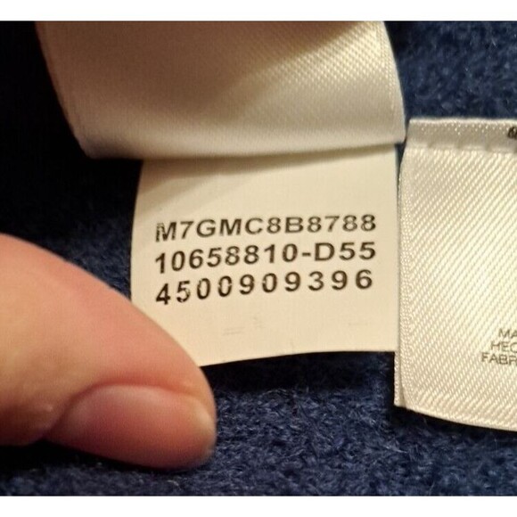 Kasper Boiled Wool Cardigan Jacket Blue Fringe Drape Open Front Size L - Picture 11 of 11